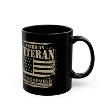 Load image into Gallery viewer, American Veteran (Flag) - Black Mug (11oz, 15oz)
