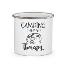 Load image into Gallery viewer, Camping Is My Therapy - Enamel Camping Mug
