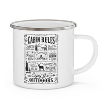Load image into Gallery viewer, Cabin Rules - Enamel Camping Mug
