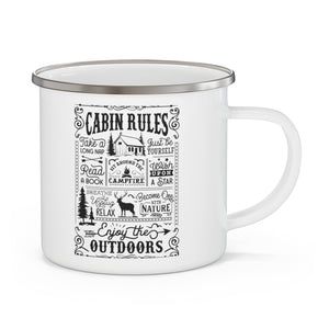 Cabin Rules - Enamel Camping Mug