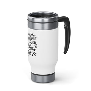 An Adventurous Soul - Stainless Steel Travel Mug with Handle, 14oz