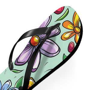 Cartoon Flowers Ver 6 - Flip Flops