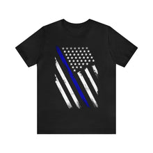 Load image into Gallery viewer, Blue Line Flag - Unisex Jersey Short Sleeve Tee
