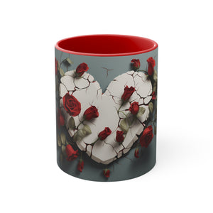 Valentine Heart & Roses (2) - Accent Coffee Mug, 11oz