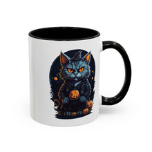 Load image into Gallery viewer, Cat Halloween (2) - Accent Coffee Mug (11, 15oz)
