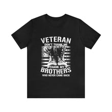 Load image into Gallery viewer, Thank My Brothers - Unisex Jersey Short Sleeve Tee
