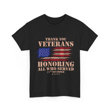 Load image into Gallery viewer, Thank You Veterans - Unisex Heavy Cotton Tee
