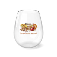 Load image into Gallery viewer, Girl Who Loves Fall - Stemless Wine Glass, 11.75oz
