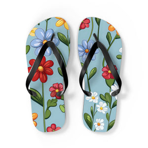 Cartoon Flowers Ver 2 - Flip Flops