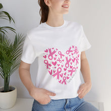 Load image into Gallery viewer, Breast Cancer Heart - Unisex Jersey Short Sleeve Tee
