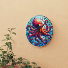 Load image into Gallery viewer, Stained Glass Octopus - Acrylic Wall Clock
