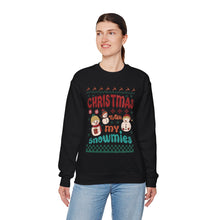 Load image into Gallery viewer, Christmas With My Snowmies - Unisex Heavy Blend™ Crewneck Sweatshirt
