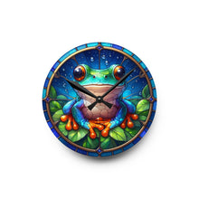 Load image into Gallery viewer, Stained Glass Frog - Acrylic Wall Clock
