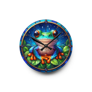 Stained Glass Frog - Acrylic Wall Clock