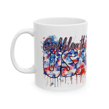 Load image into Gallery viewer, God Bless The USA (Flag) - Ceramic Mug, (11oz, 15oz)
