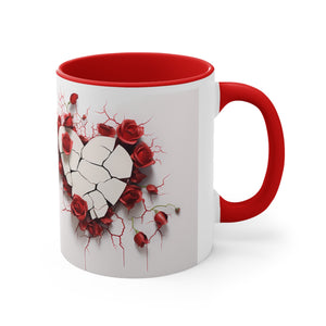 Valentine Hearts & Roses (13) - Accent Coffee Mug, 11oz