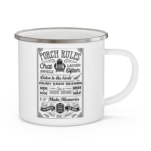 Porch Rules - Enamel Camping Mug