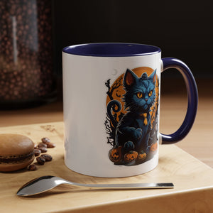 Halloween Cat (1) - Accent Coffee Mug (11, 15oz)