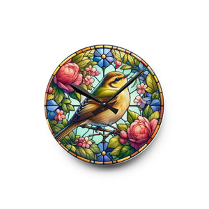 Stained Glass American Goldfinch - Acrylic Wall Clock