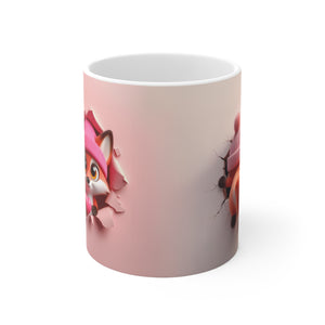 3D Fox Valentine (1) - Ceramic Mug 11oz