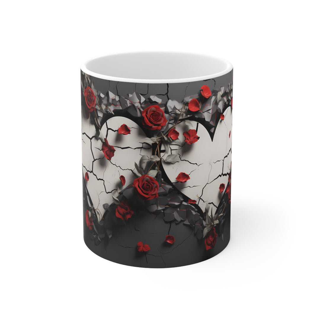 Valentine Hearts & Roses (20) - Ceramic Mug 11oz