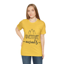 Load image into Gallery viewer, Adventure Awaits - Unisex Jersey Short Sleeve Tee
