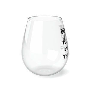 Drink Happy Thoughts - Stemless Wine Glass, 11.75oz