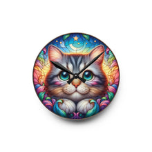 Load image into Gallery viewer, Stained Glass Kitty Cat - Acrylic Wall Clock
