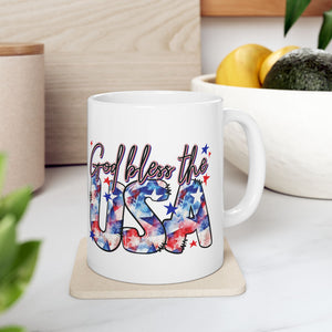 God Bless The USA - Ceramic Mug, (11oz, 15oz)