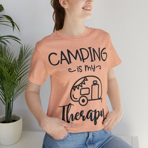 Camping Is My Therapy - Unisex Jersey Short Sleeve Tee
