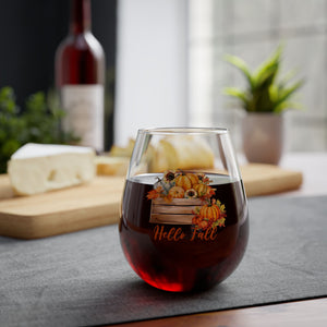 Hello Fall - Stemless Wine Glass, 11.75oz