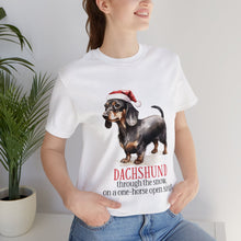 Load image into Gallery viewer, Dachshund Through The Snow - Unisex Jersey Short Sleeve Tee
