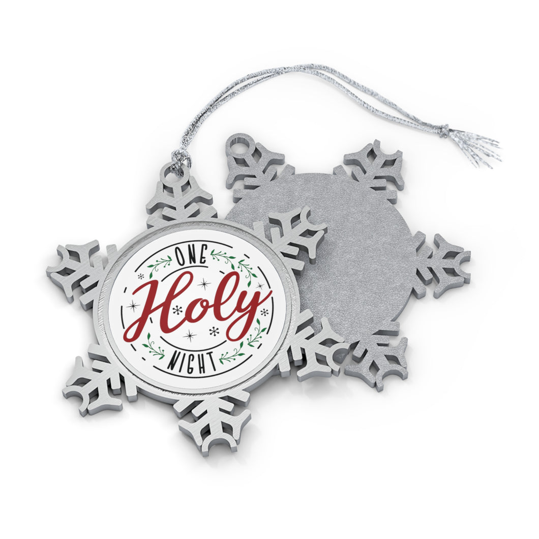 One Holy Night - Pewter Snowflake Ornament