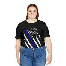 Load image into Gallery viewer, Blue Line Flag - Unisex Jersey Short Sleeve Tee
