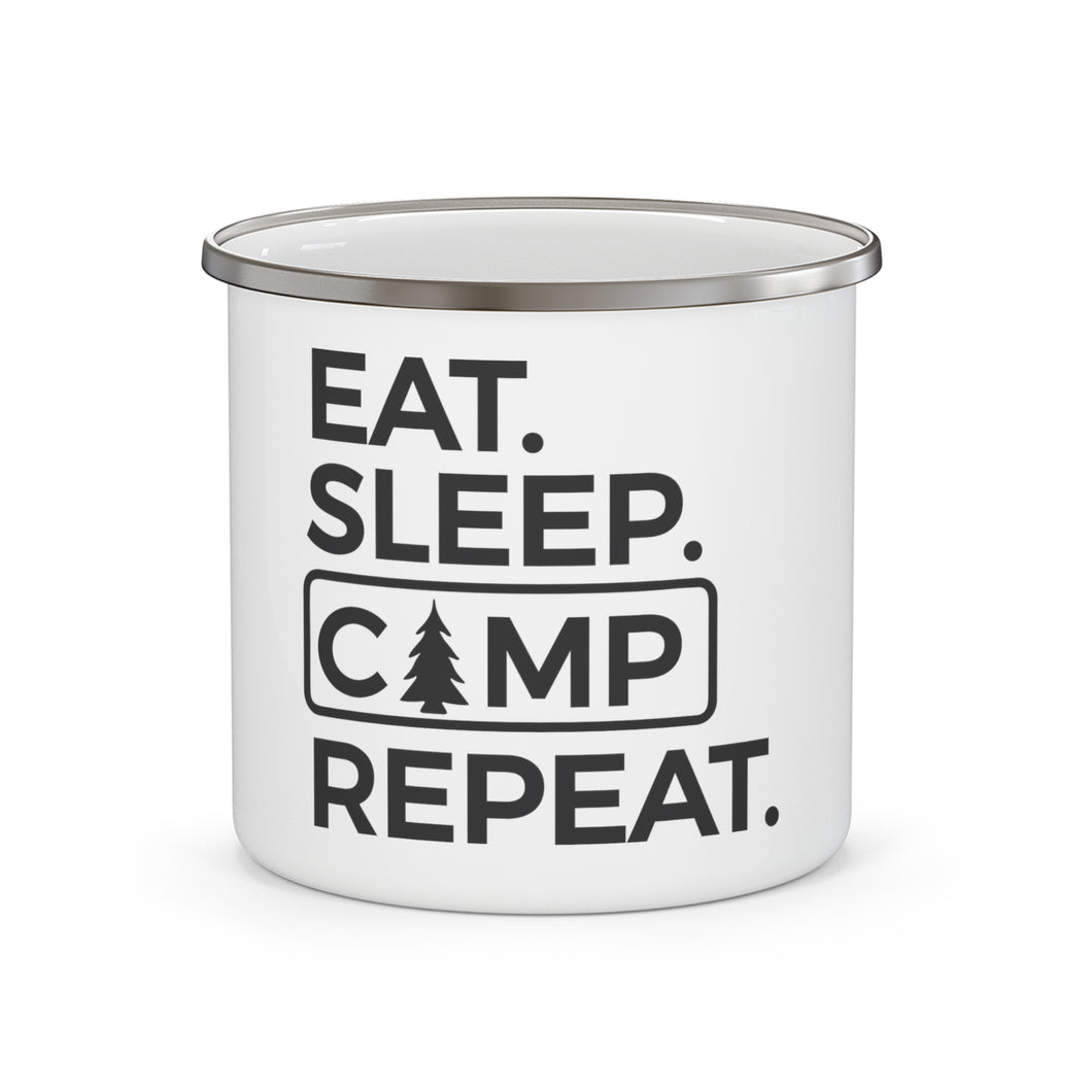 Eat Sleep Camp Repeat - Enamel Camping Mug