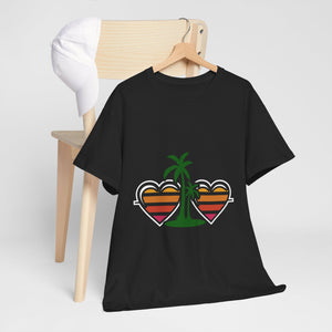 Palm Trees & Hearts - Unisex Heavy Cotton Tee