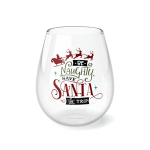 Be Naughty - Stemless Wine Glass, 11.75oz