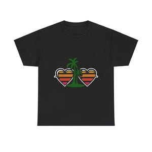 Palm Trees & Hearts - Unisex Heavy Cotton Tee