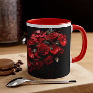 Valentine Hearts & Roses (5) - Accent Coffee Mug, 11oz