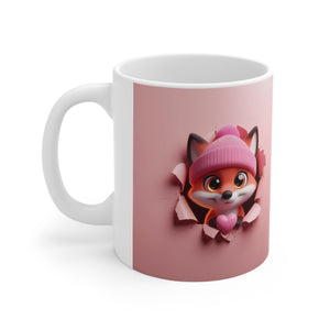 3D Fox Valentine (5) - Ceramic Mug 11oz
