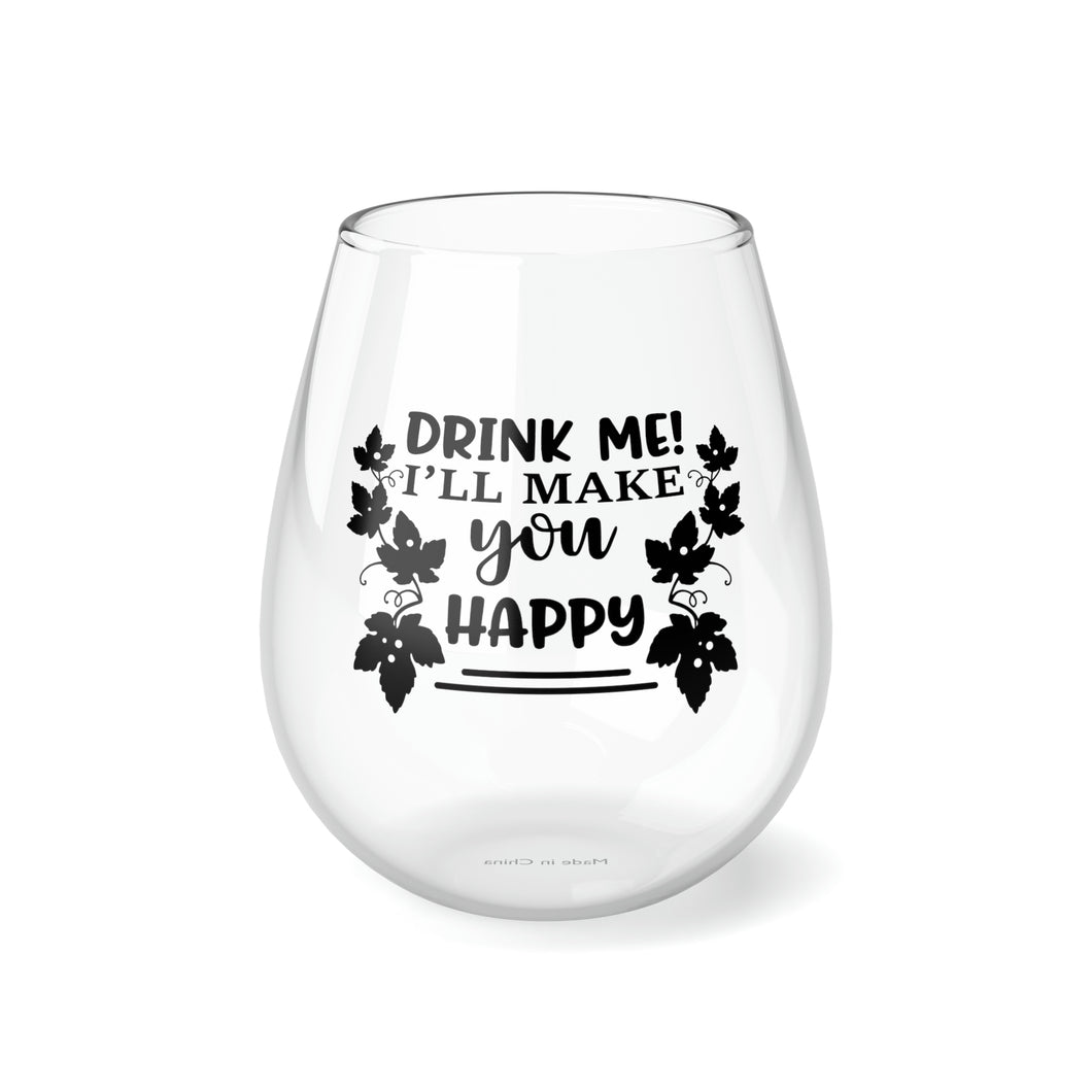 Drink Me - Stemless Wine Glass, 11.75oz