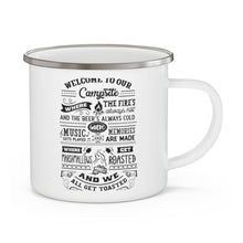 Load image into Gallery viewer, Welcome To Our Campsite - Enamel Camping Mug
