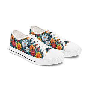 Cartoon Flowers Ver 3 - Women's Low Top Sneakers