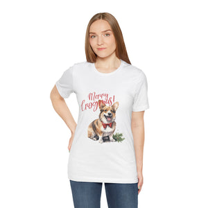 Corgi Christmas - Unisex Jersey Short Sleeve Tee