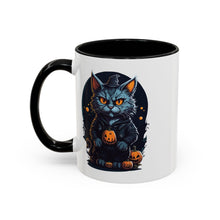 Load image into Gallery viewer, Cat Halloween (2) - Accent Coffee Mug (11, 15oz)
