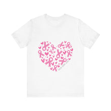 Load image into Gallery viewer, Breast Cancer Heart - Unisex Jersey Short Sleeve Tee
