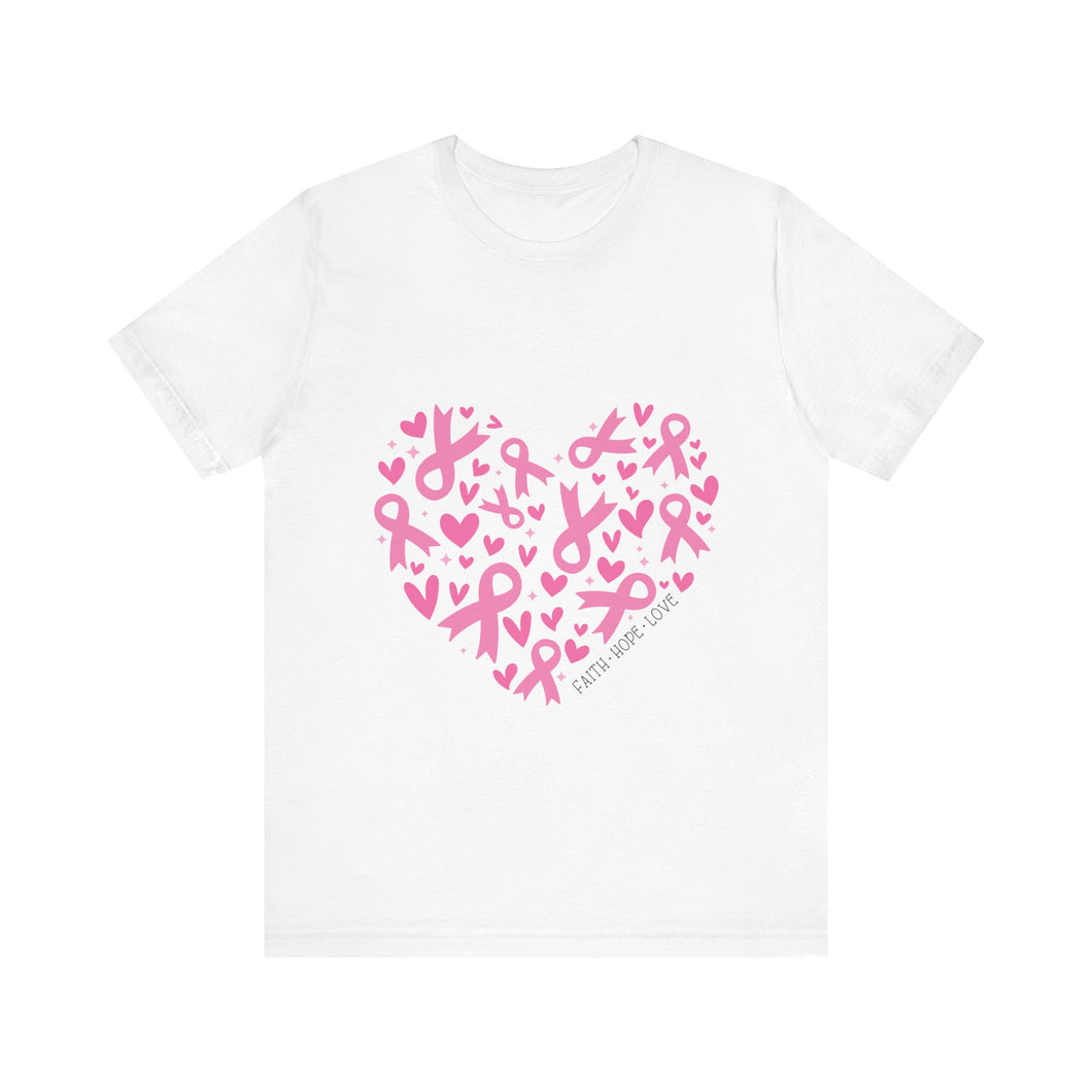 Breast Cancer Heart - Unisex Jersey Short Sleeve Tee