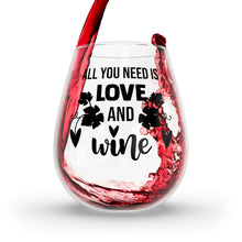 Load image into Gallery viewer, Love And Wine - Stemless Wine Glass, 11.75oz
