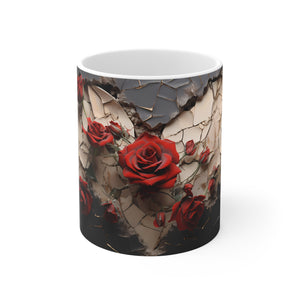 Valentine Heart & Roses (3) - Ceramic Mug 11oz