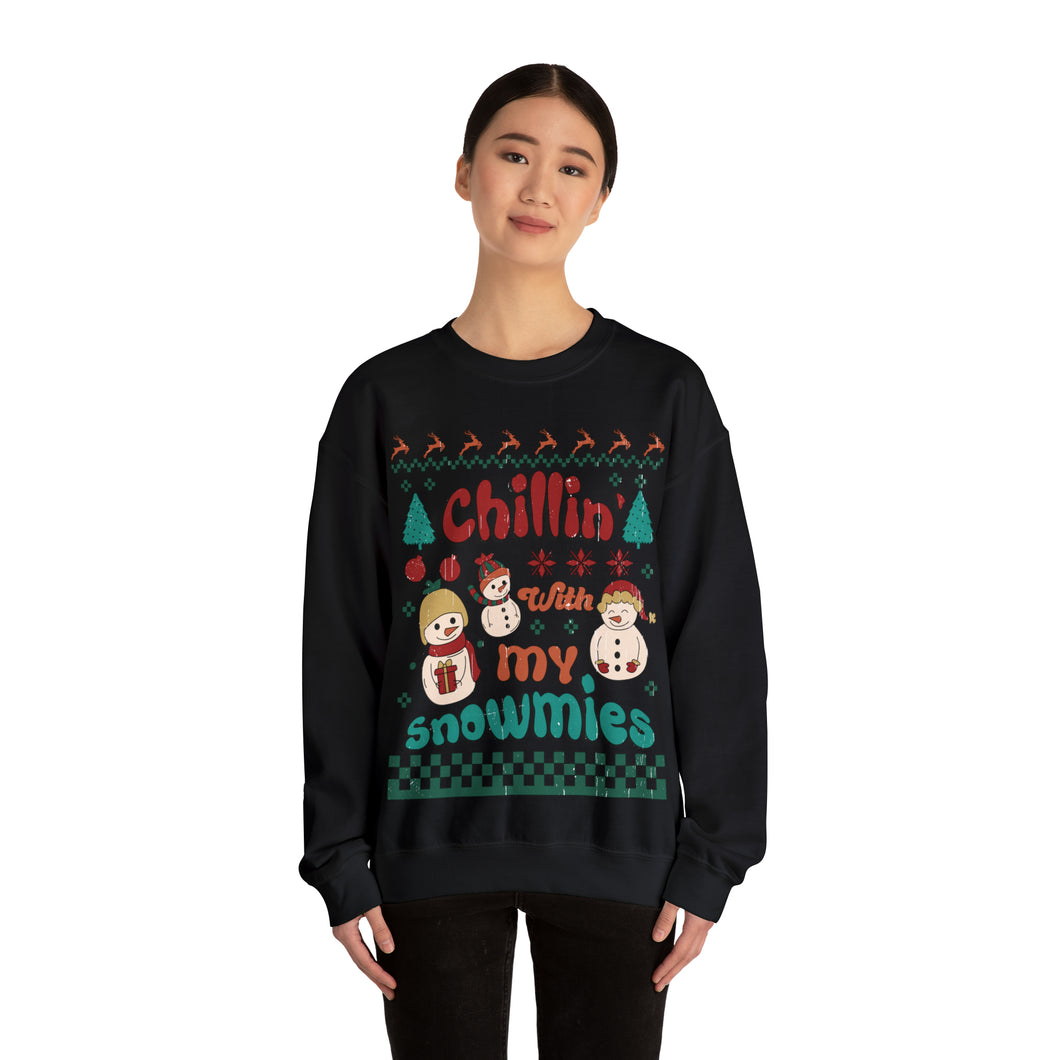 Chillin With My Snowmies - Unisex Heavy Blend™ Crewneck Sweatshirt